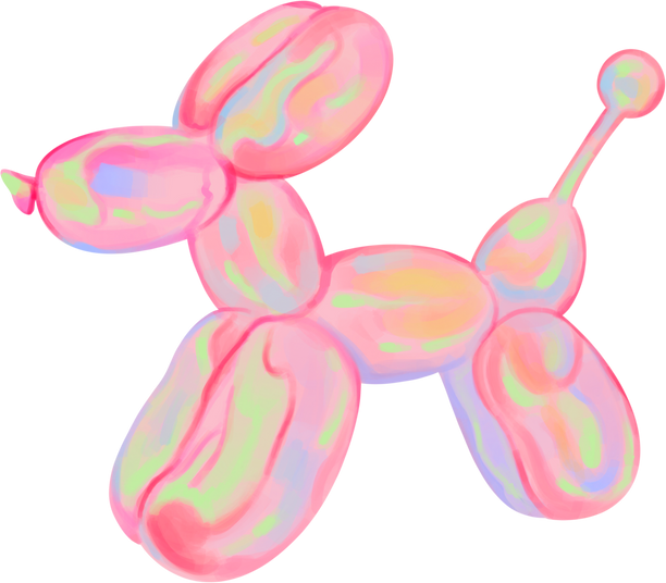 Dreamy Soft Painterly Holographic Balloon Dog